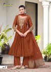 Supriya By Karissa Viscose Coral Silk Kurti With Bottom Dupatta